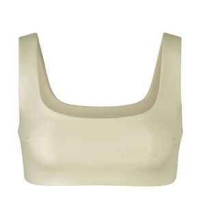 SKIMS  Faux Leather Bralette Top in Shell Plus Size 2X